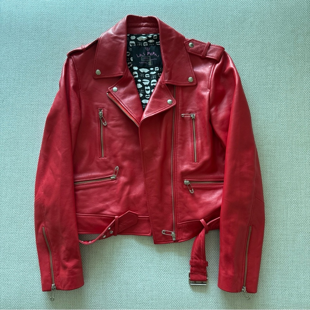 Real Red Leather Jacket - Made in Argentina